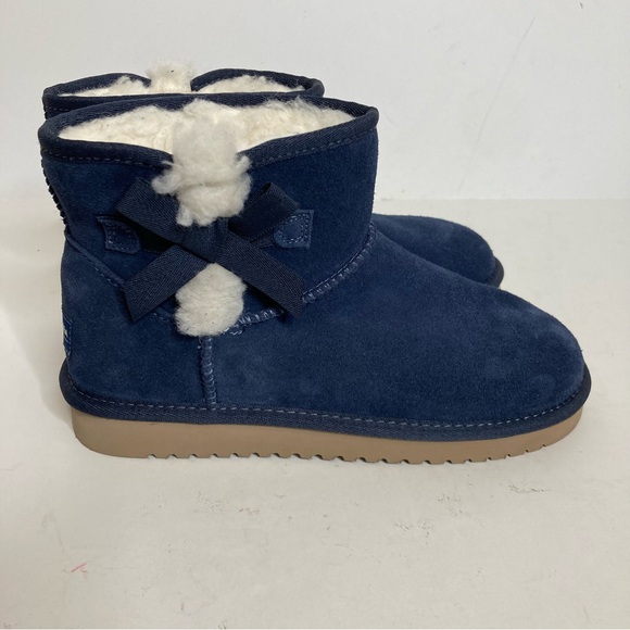 Koolaburra UGG Victoria Mini Boots Blue Suede Size US 7 - Picture 3 of 11